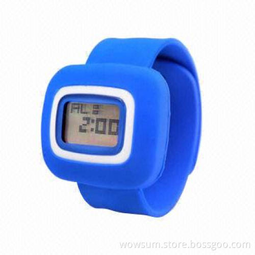 Silicone Slap Watch for Promotion, Digital display and Eco-friendly Silicone